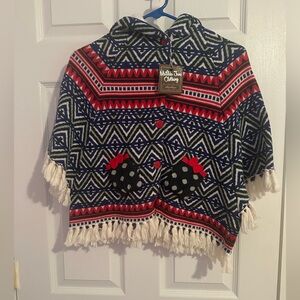 Matilda Jane Multicolor Patterned Kids Poncho- A Caroling We Will Go
